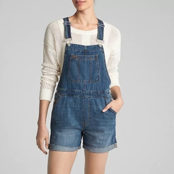 GAP Denim - GAP Medium Wash Denim Short Overalls